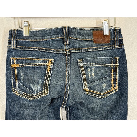 BKE Stella Bootcut Jeans Size 26R BK54116R Western y2K Denim Stitching Low Rise - Picture 7 of 13